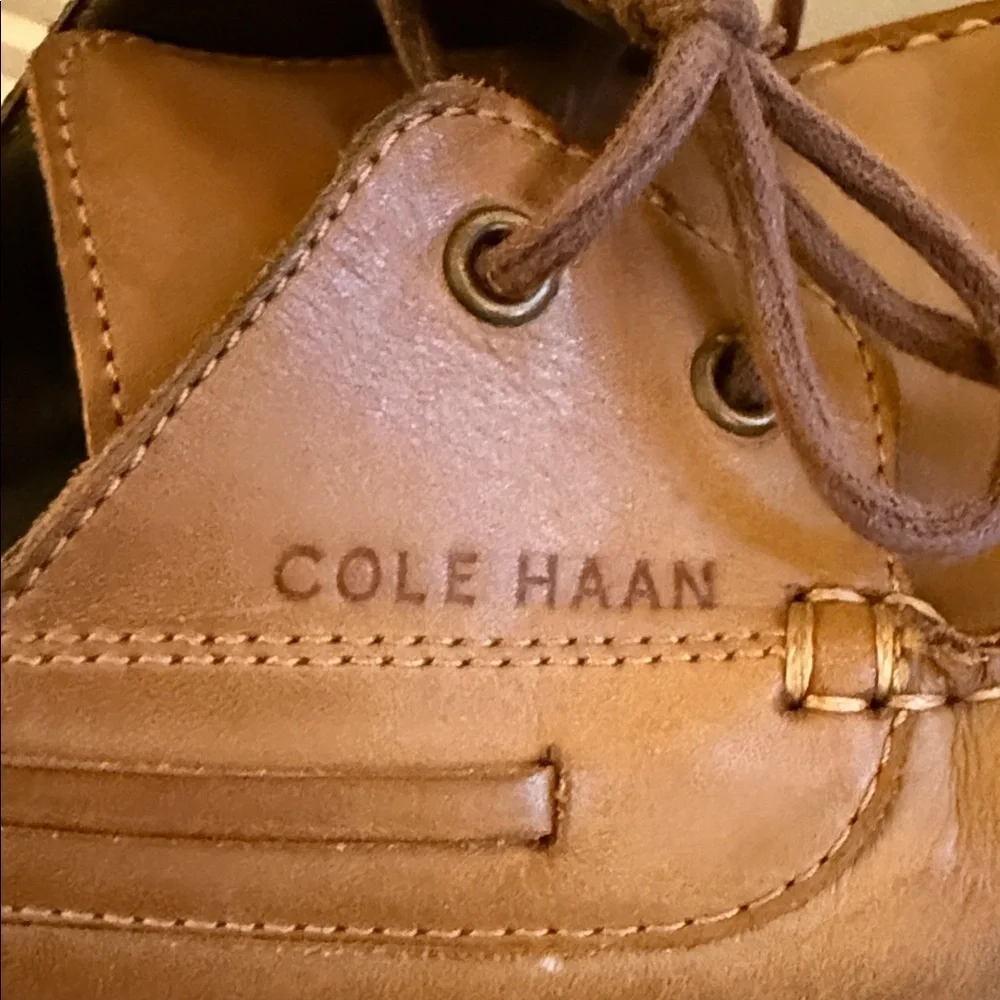 Cole Haan Tan Leather Boat Shoes